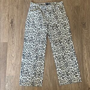 Leopard Print Denim Jeans